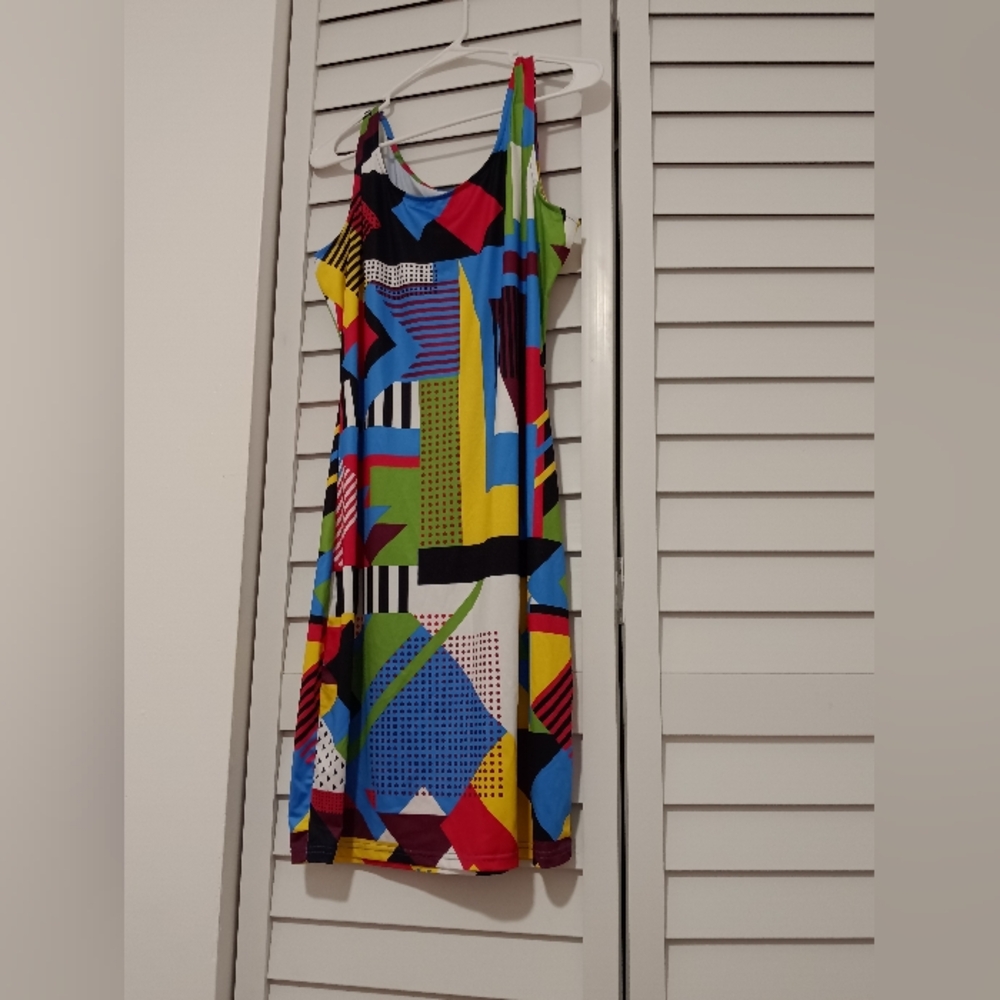 HaN Geo Print Multicolor Tank Dress Size XXL